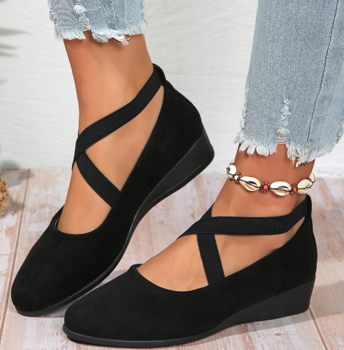 Ballerines À Talons Compensés Fermées