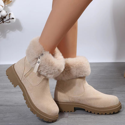 Bottes d’Hiver Femme Doublées – Chaudes, Confortables & Fermeture Zippée