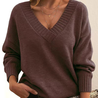 Pull Col V Femme