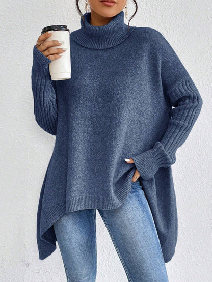 Pull Col Roulé Asymétrique Femme