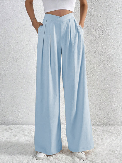 Pantalon Plissé Large Femme
