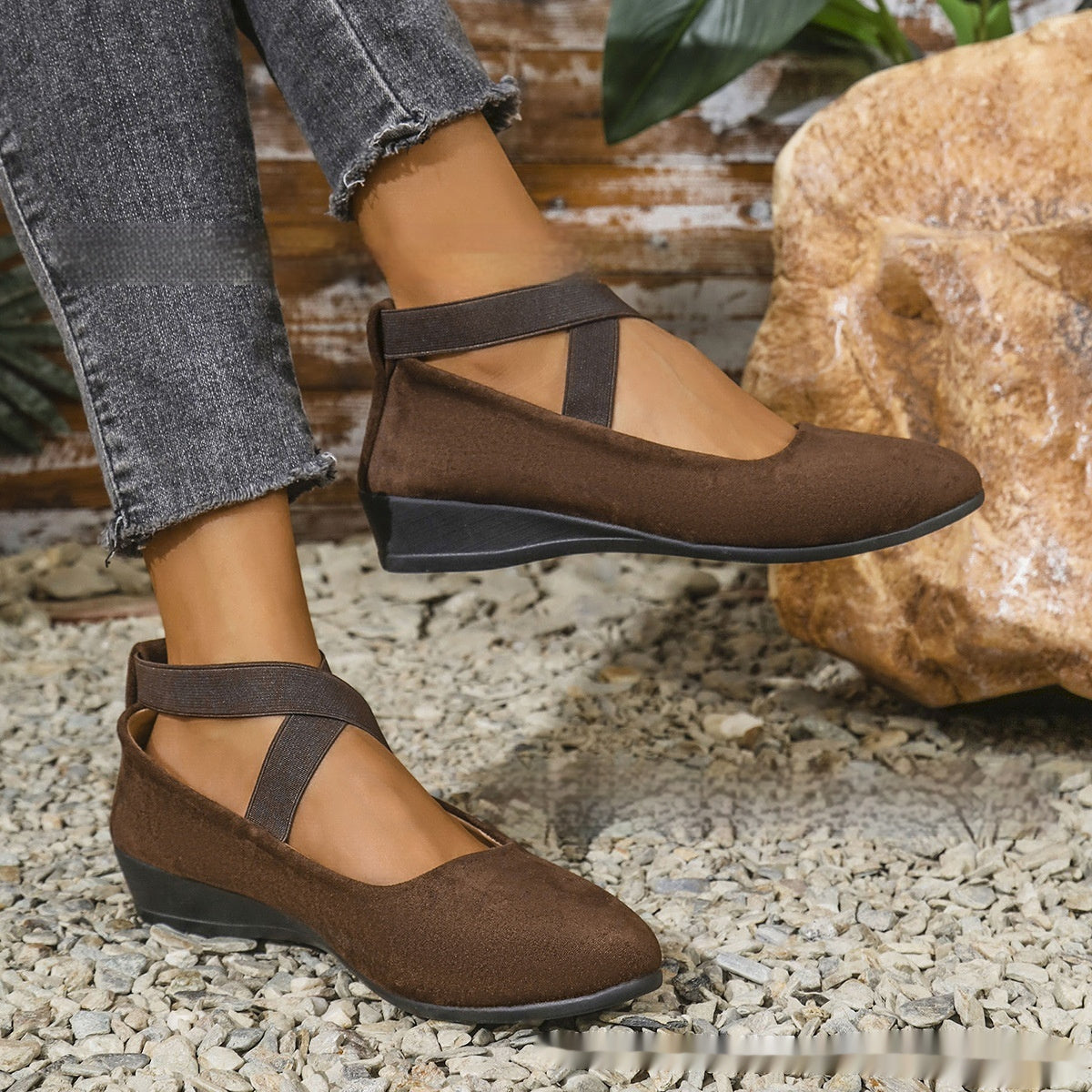 Ballerines À Talons Compensés Fermées