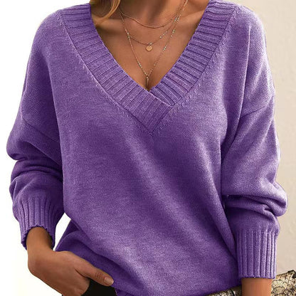 Pull Col V Femme