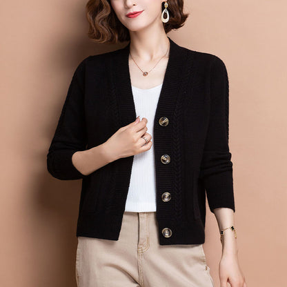 Cardigan court pour femme, style étranger