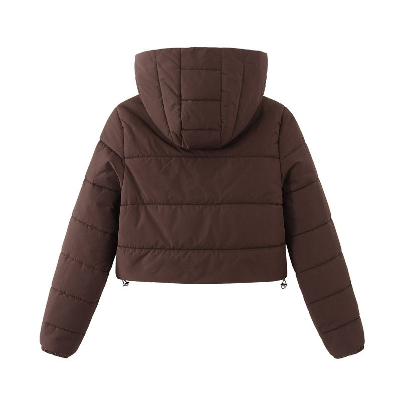 Veste Courte Femme à Capuche Zippée – Hiver Chaud