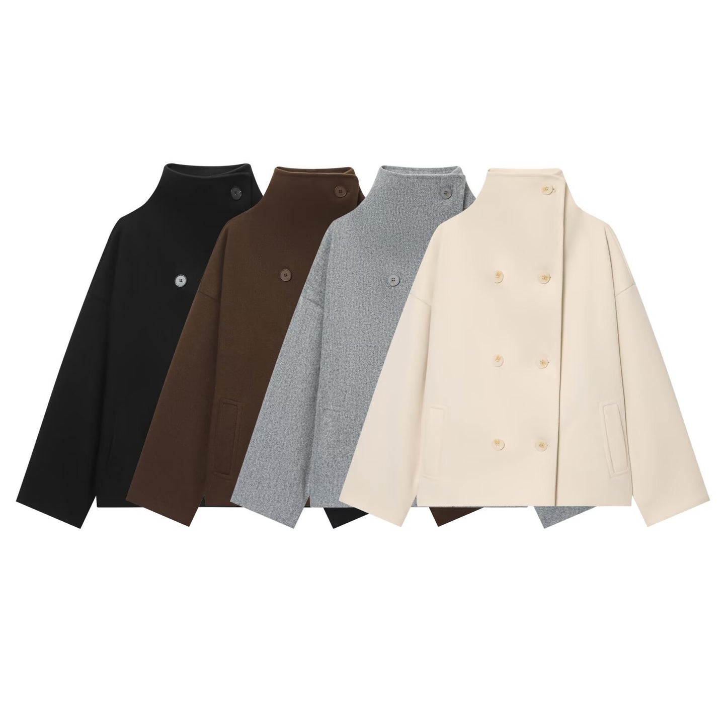 Veste Haut ample en maille à col montant et boutons