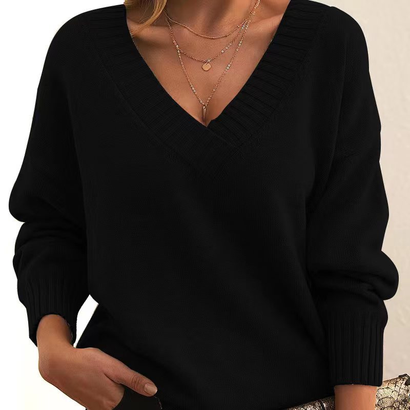 Pull Col V Femme