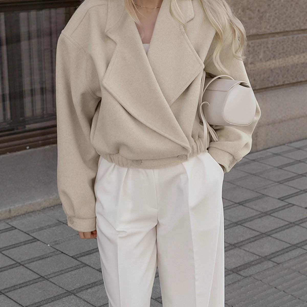 Veste Femme en Laine à Col Blazer