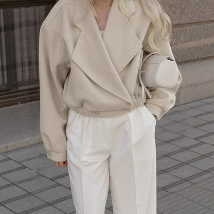 Veste Femme en Laine à Col Blazer