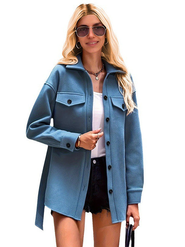 Manteau court à lacets tendance pour femme