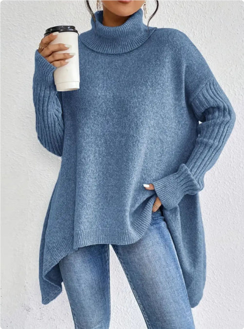 Pull Col Roulé Asymétrique Femme