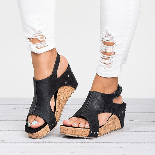Open-Toe Wedge Sandals