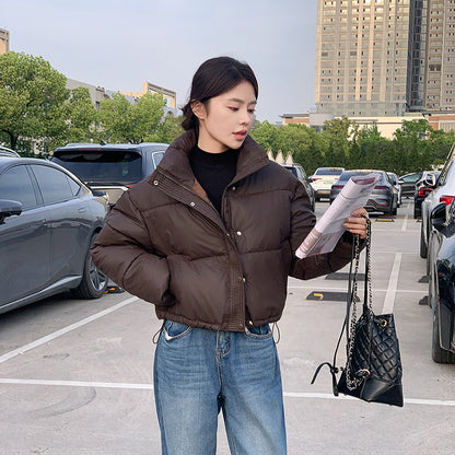 Veste Femme Courte à Col Montant