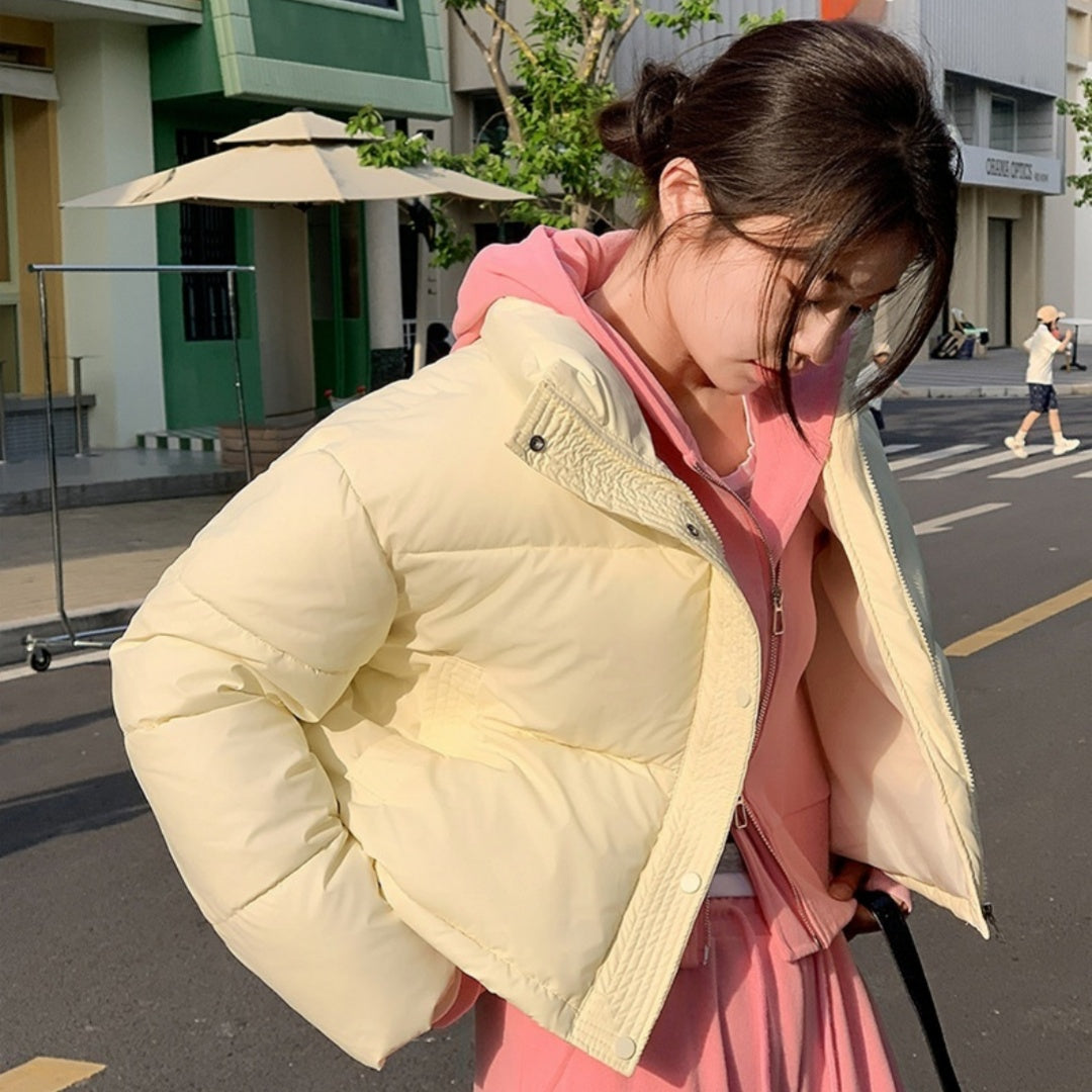 Veste Femme Courte à Col Montant