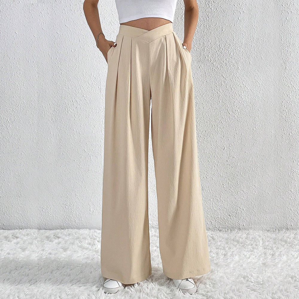 Pantalon Plissé Large Femme