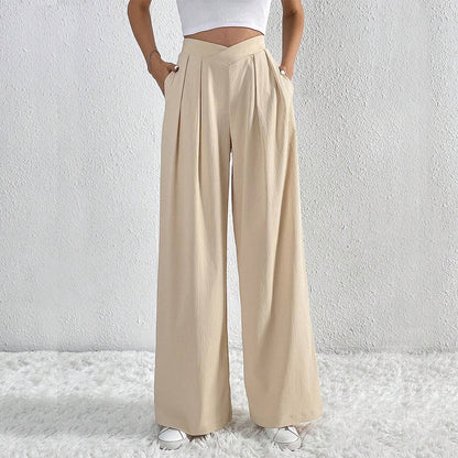 Pantalon Plissé Large Femme