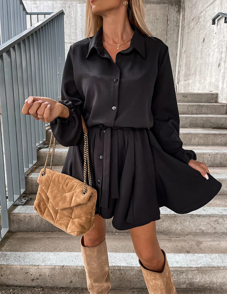 Blouse à col et manches longues Combinaison ample décontractée