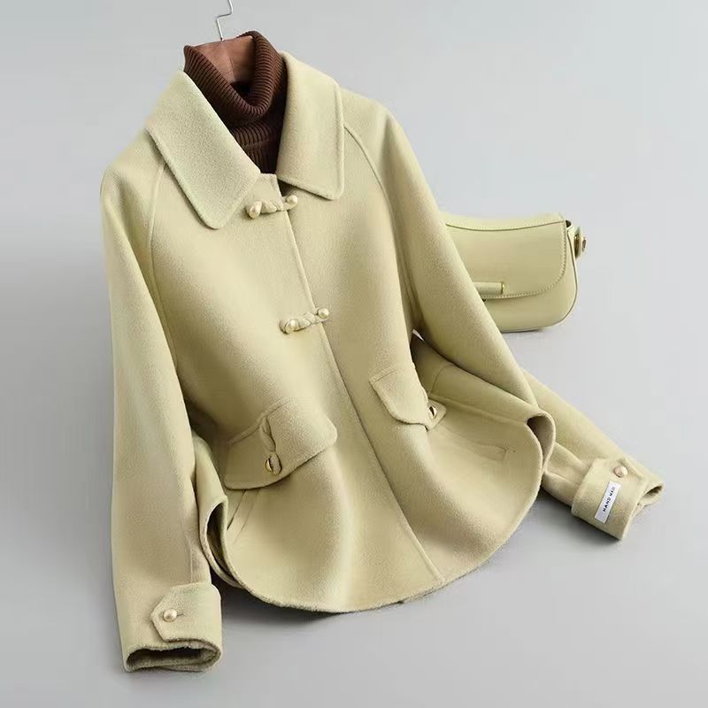 Manteau neuf en laine double face épais pour femmes