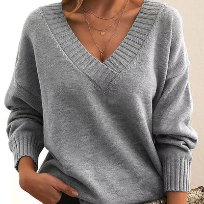 Pull Col V Femme