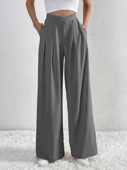 Pantalon Plissé Large Femme