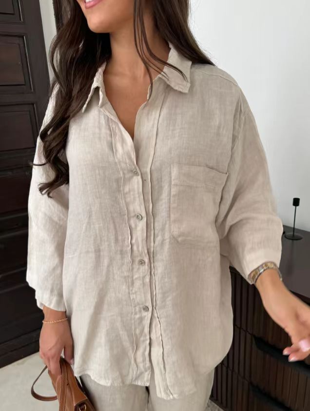Ensemble Chemise Pantalon Large Femme