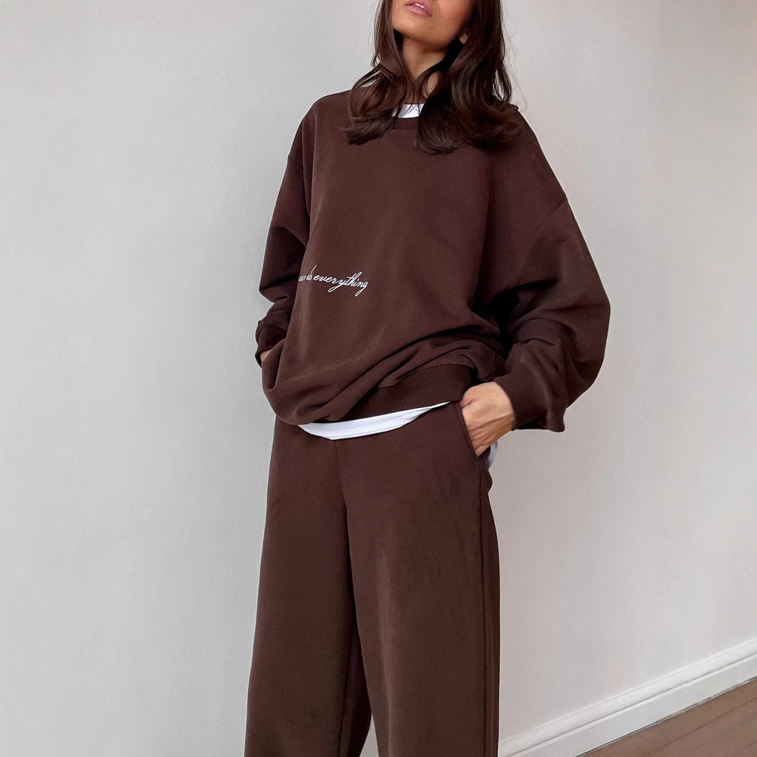 Ensemble deux pièces décontracté en tricot imprimé