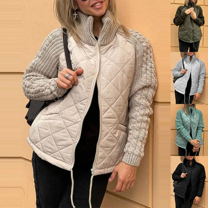 Veste d’Hiver Femme Matelassée à Col Montant – Élégante & Pratique