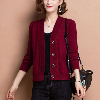 Cardigan court pour femme, style étranger
