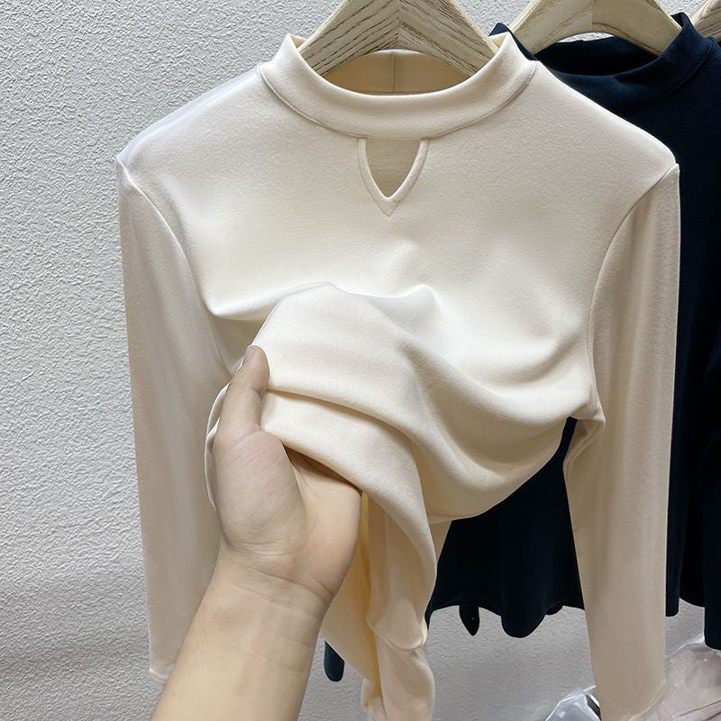 Chemise à col roulé mi-haut brossé double face