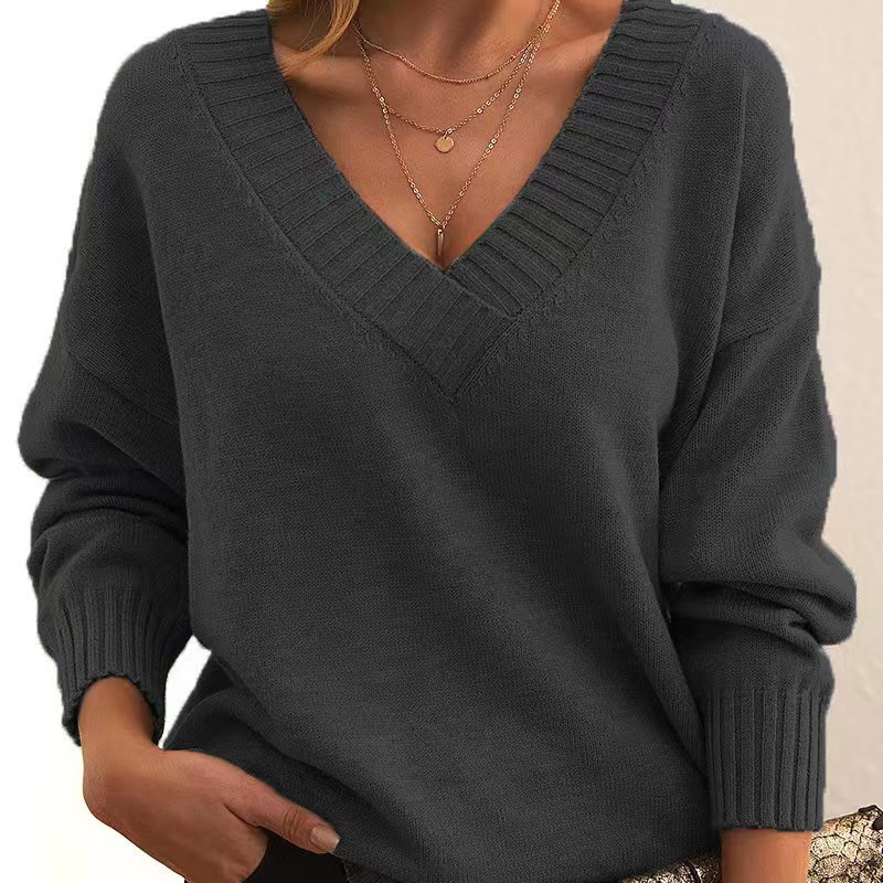Pull Col V Femme