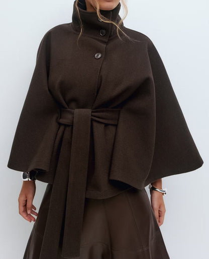 Veste  Trench Femme Col Montant Ceinturé
