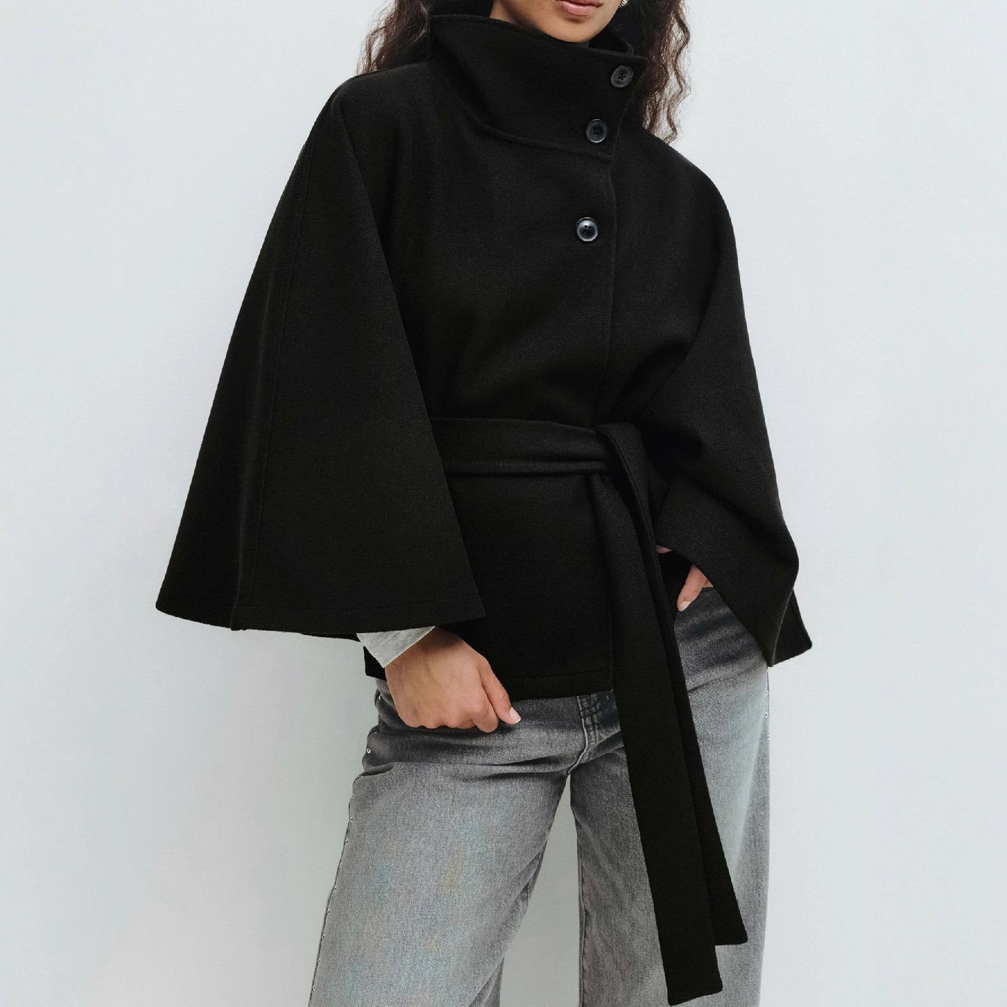 Veste Trench Femme – Col Montant & Coupe Élégante