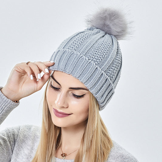 Bonnet d’Hiver Femme en Maille Doublée – Chaud, Extensible