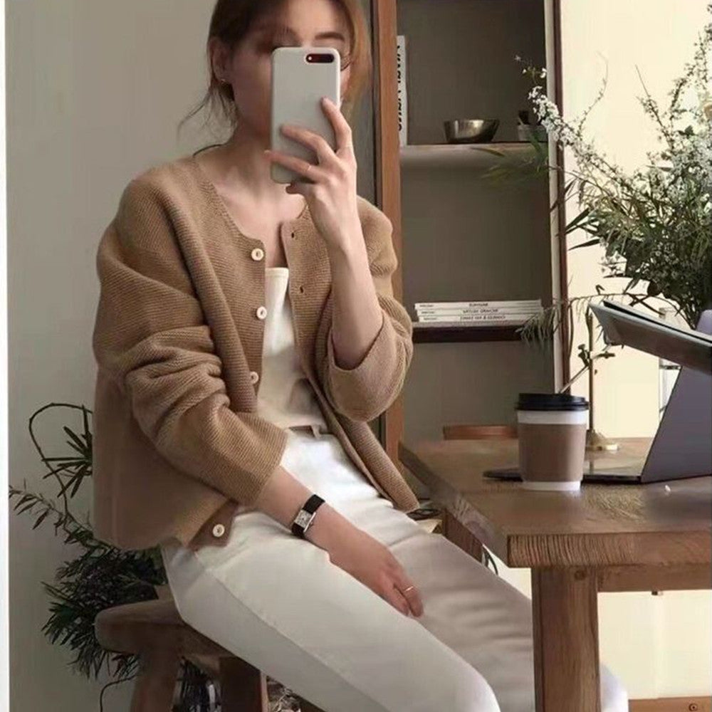 Cardigan court en maille douce