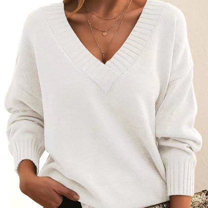 Pull Col V Femme