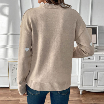 Day Clothing V-neck Love Sweater For Women