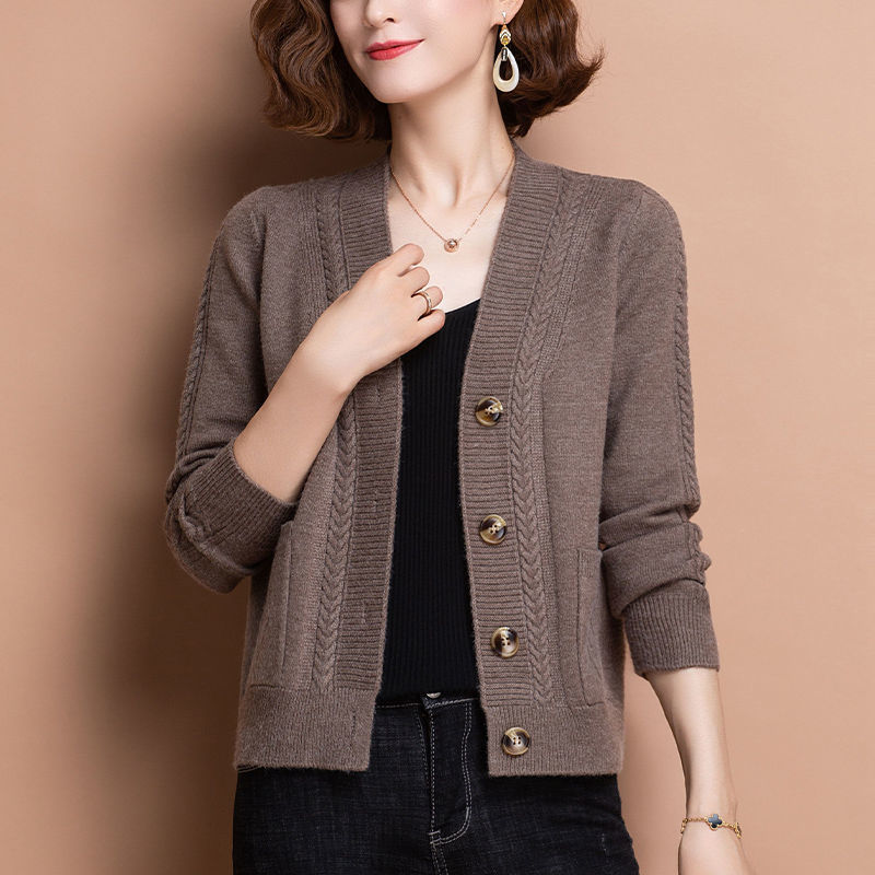 Cardigan court pour femme, style étranger