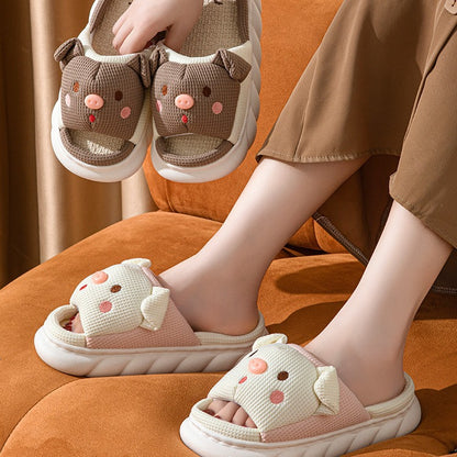 Chaussons mignons en forme de cochon