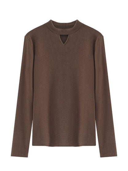 Chemise à col roulé mi-haut brossé double face