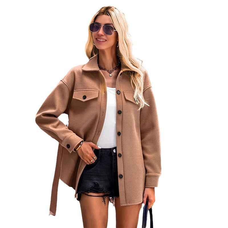 Manteau court à lacets tendance pour femme