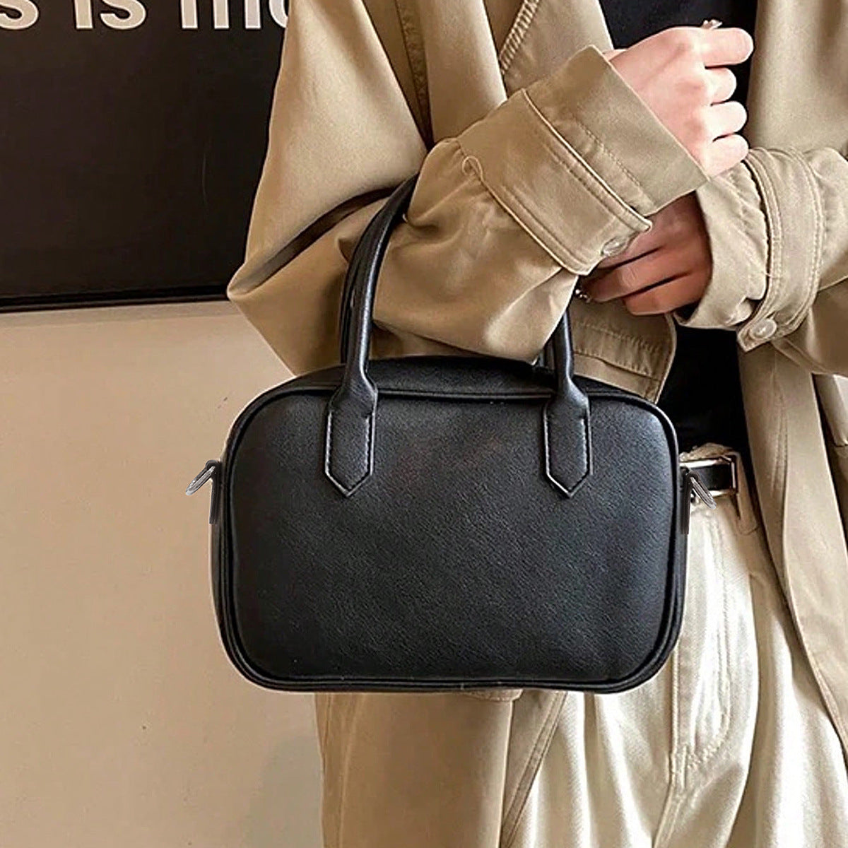 Petit sac à bandoulière rétro simple et carré