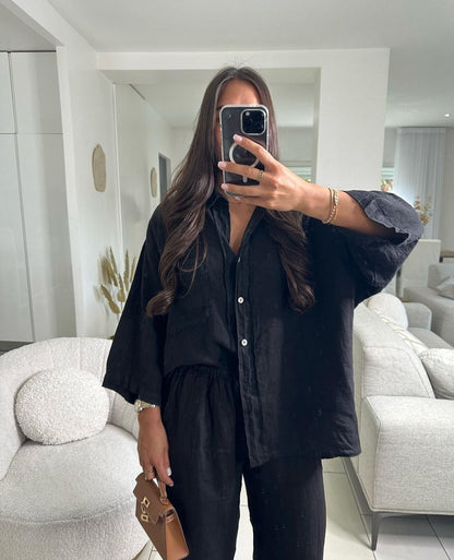 Ensemble Chemise Pantalon Large Femme