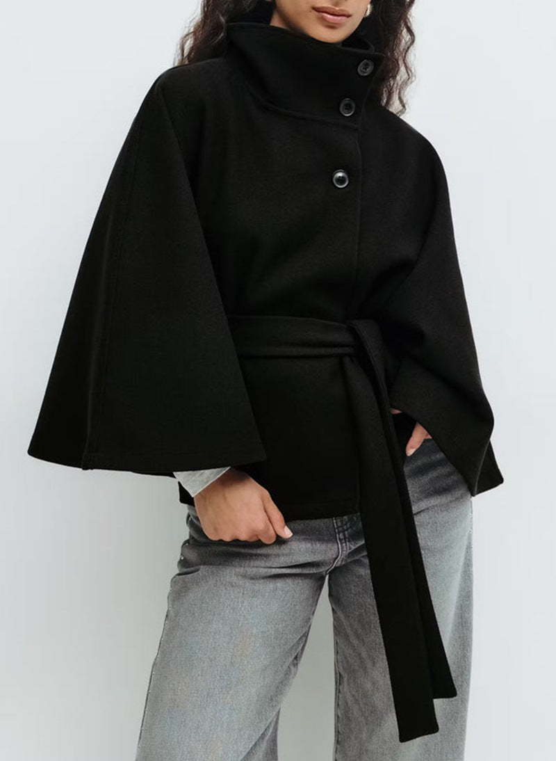 Veste  Trench Femme Col Montant Ceinturé