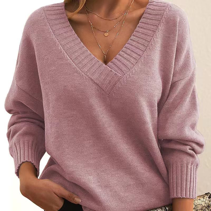 Pull Col V Femme