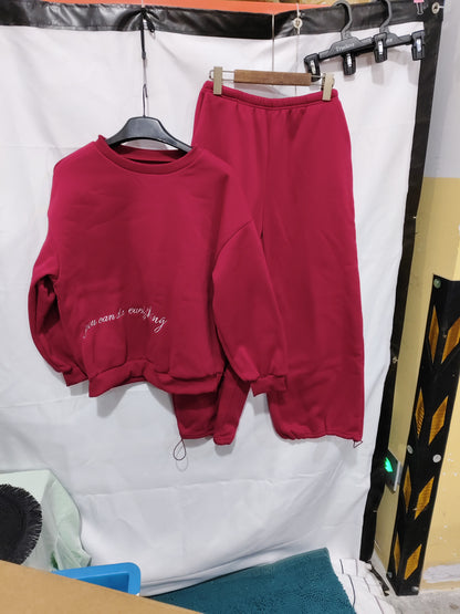 Ensemble deux pièces décontracté en tricot imprimé