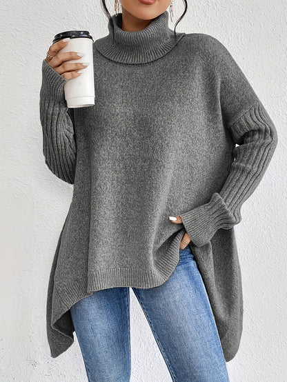 Pull Col Roulé Asymétrique Femme