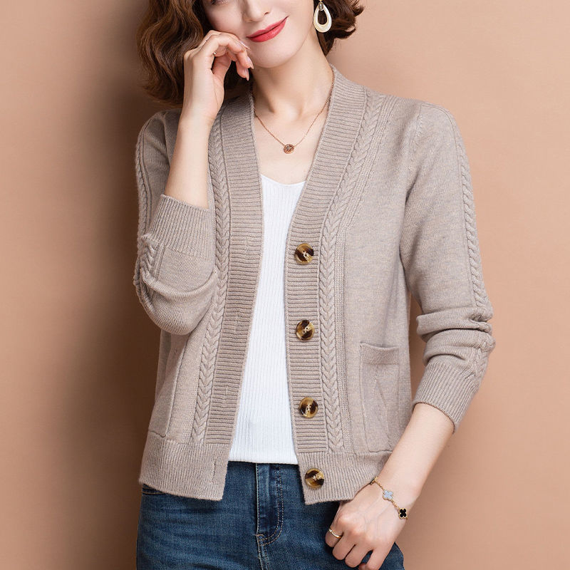 Cardigan court pour femme, style étranger