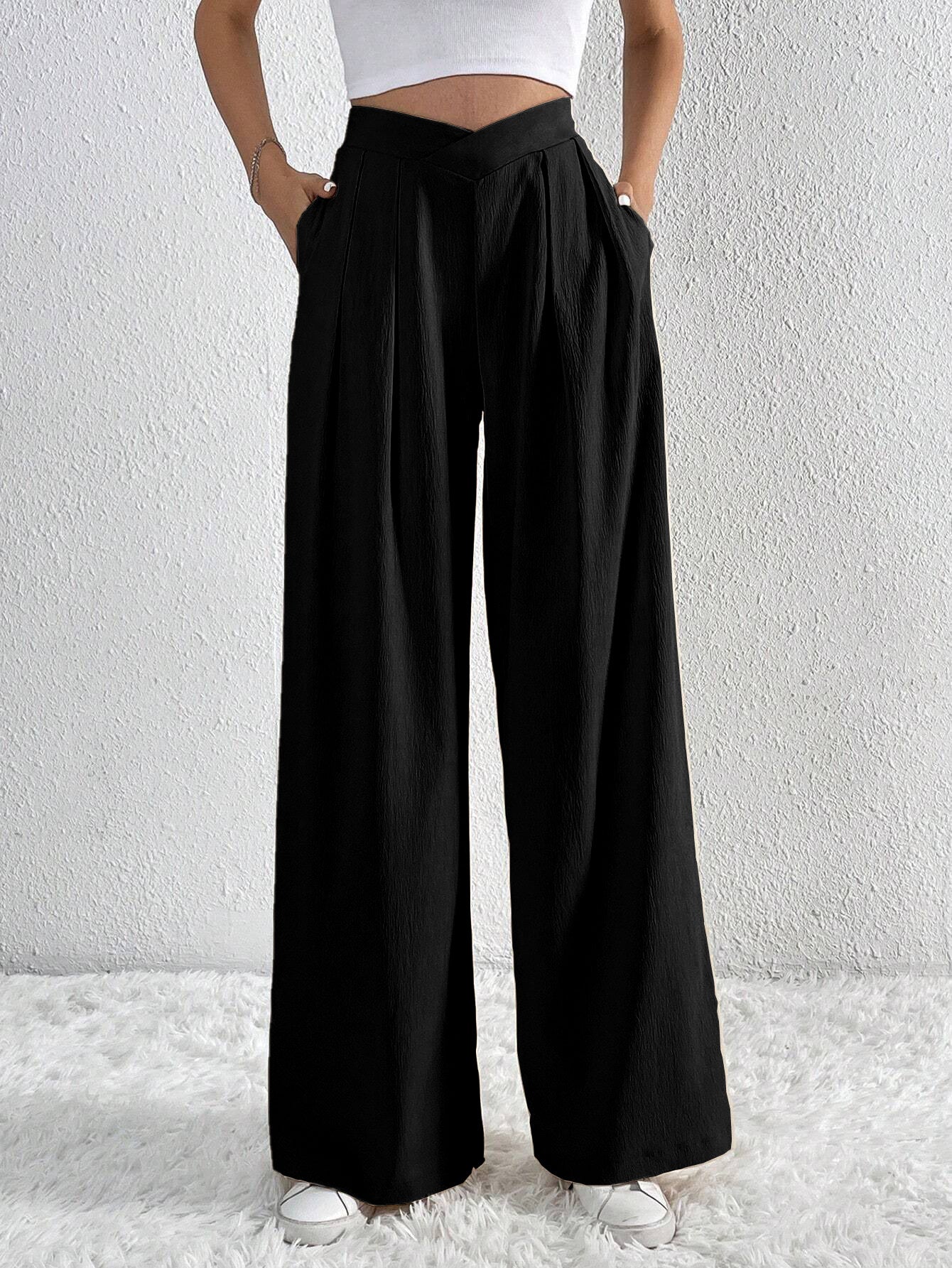 Pantalon Plissé Large Femme