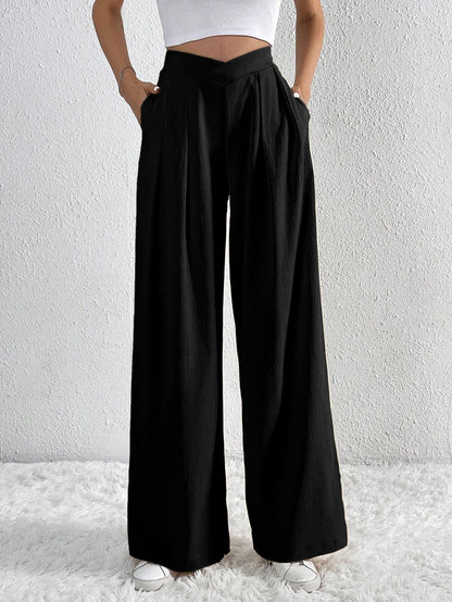 Pantalon Plissé Large Femme