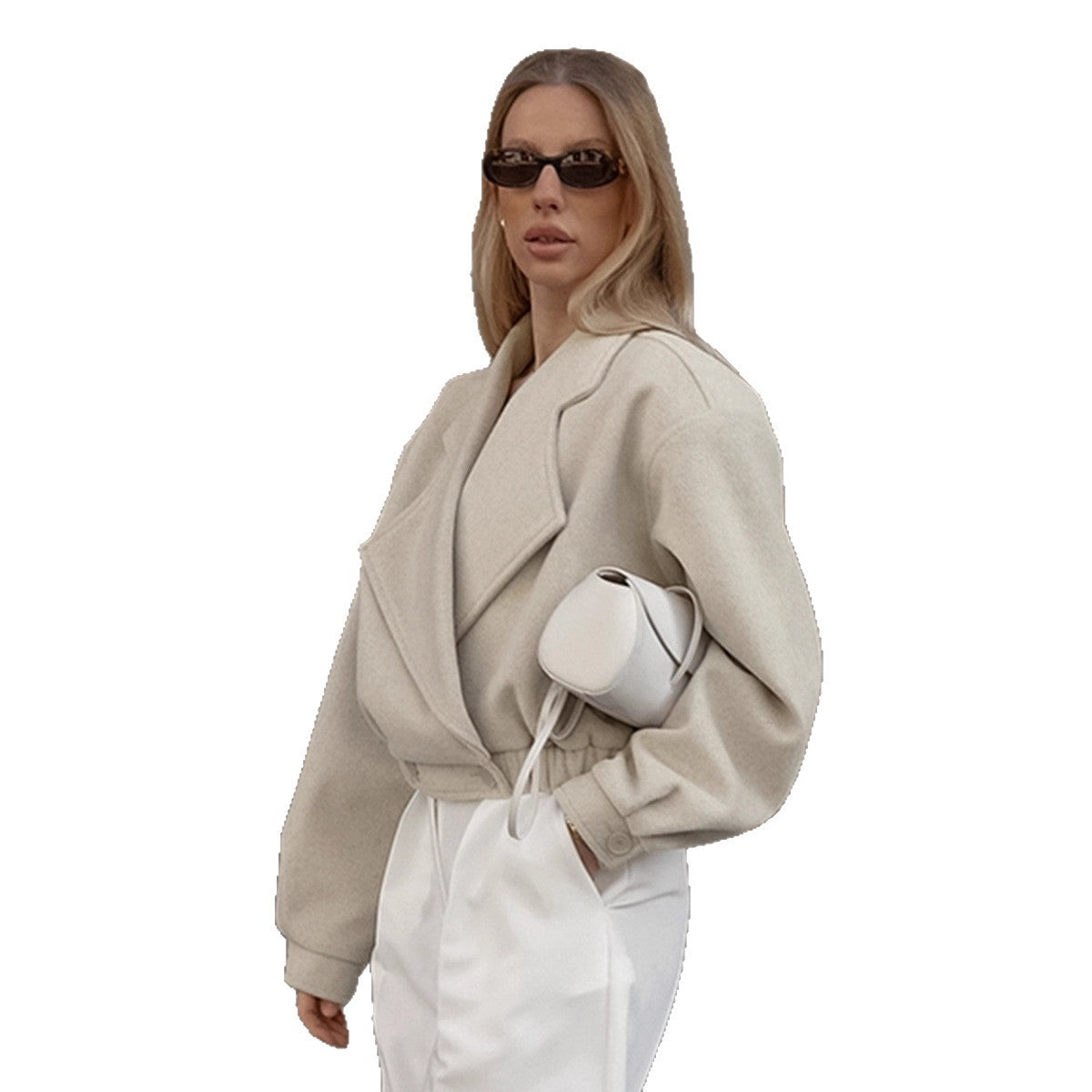 Veste Femme en Laine à Col Blazer